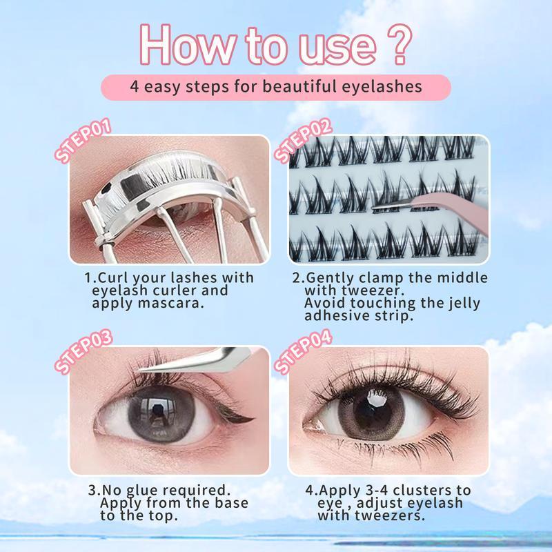 [Free Tweezer]36 Cluster Dari Agile Series False Eyelashes Self-Adhesive New Upgraded Softer Lashes Glue-Free 10-12mm