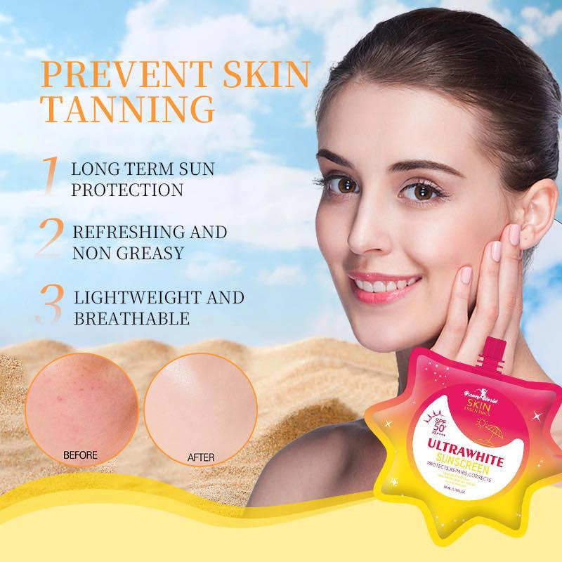 【24H Shipped】DW Ultra Fresh SPF50 PA++++ Lightweight Gel-Cream Sunscreen | Whitening, Anti-Aging, No Whitecast, Glowing Finish for All Skin